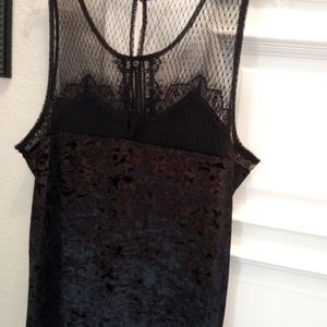 GLAM!! NEW X-large BLACK Velvateen top/camisole.